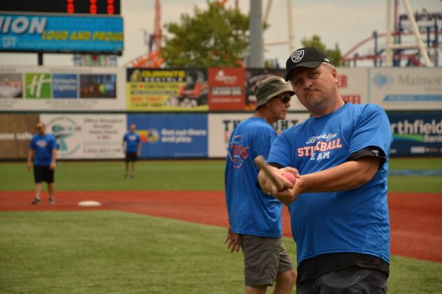 A scene from last year's Stickball Hall of Fame Game at MCU Park.
